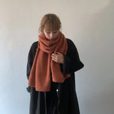 Women Mulitcolor Long Black Wine Red Keep Warm Scarf New Long Personality Fashion Tide Autumn Winter 2022