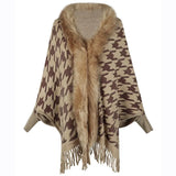 Women Coats & Jackets for Winter Plaid Tassel Thick Warm Knitted Sweater Oversized Capes & Ponchos Autumn Outwear