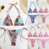 2025 New Swimsuit Print Split Bikini Triangle With Sexy Bikini Set
