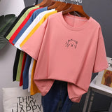 Kawaii Summer T Shirt Women 2020 New O Neck Oversized Tees 100% Cotton Loose Tees Soft Casual Female Tops 7