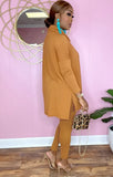 Casual Turtleneck Loose Shirt and Tight Pants 2PC Basic