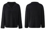 V-Neck Turndown Collar Regular Pullover