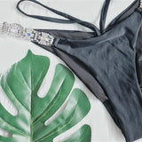 Bikini Halter Solid Diamonds Two Piece