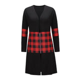 Coat Woman Jacket Plaid Patchwork Jacket Female Open Stitch Spring Autumn Long Sleeve Coat Women Jackets