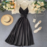 Gentle Wind Long Dress Children's Summer Dress 2023 New Goddess Heart Machine Open-Back Strap Halter Dress-Outfit