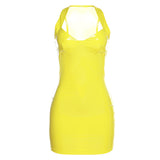 Toloer Women's Wear 2024 Autumn Sexy V-Neck PU Bright Face Show Thin Collect Purse Hip Sling Dress Women's Dress-Outfit