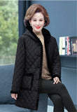 Jacket Plus Velvet Padded Coat Middle-aged Women Stand-up Collar Plus Size Wadded Jackets Thick Warm Long Outwear