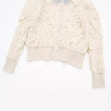 New Artificial Pearl Textured Knitted Coat 9598278-Outfit