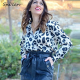 leopard print blouse long sleeve office ladies shirts za autumn spring blusas mujer de moda 2020 femme chandails za