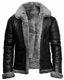 Leather Men's Coat With Thick Hair Long Jacket