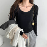 And Slim In Early Autumn, Small Gray T-Shirt Women's New Gentle Underwear Long-Sleeved Blouse-Outfit