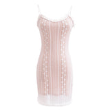 New Spring Stretch Lace Sexy Slim Dress With Buttocks And Bottom Suspenders-Outfit