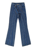 2023Asymmetrical Spliced Oblique Waist Placket Trousers New Loose Fit Pants Women Fashion Tide Spring Autumn