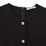 Elegant Sleeveless Round Collar Buckle Dress Dress Stylish