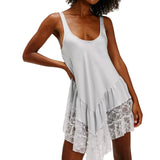 Burst Spring Dress New Mini Dress Lace Splicing Color Cloves Short Dress