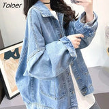 Casual Denim Jacket Women Korean Style Coat Loose Wild Blue/black Jean Jackets Womens Clothes Top Spring Autumn 2022