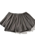 Ballet Girl's Elastic Waist Elasticity Asymmetrical A-lined Mini Skirts With Shorts Underwear Lining Skater Skirts Grey-Outfit