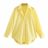 Women Solid Office Lady Shirts Batwing Long Sleeve Turn Down Collar Blouses Candy Color Casual Loose Tops Chemise