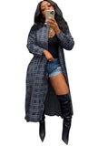 Casual Plaid Print Long Blouse with Long