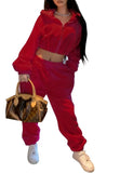 Casual Hoody Crop Top and Pants Matching 2PC