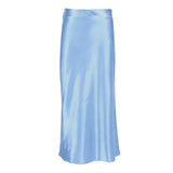 Purple Satin Silk Skirt Women High Waisted Summer Long Skirt New 2023 Elegant Ladies Office Skirts Midi Spring-Outfit
