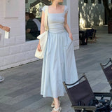 Summer Elegant Midi Dress Korean Clothing Short Sleeve Beach Style Sundress Party Even Office Lady Sexy Corset Dress