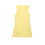 Summer New Women's Linen Fluffy Round Neckless Short