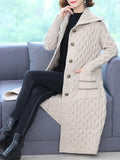 Clothes Women Solid Color Single Breasted Long Sleeved Coat Knitted Cardigan Oversized Cardigan Thick Sweaters for