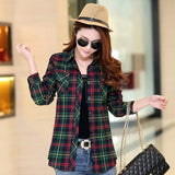 Women's Plaid Shirts 2021 Autumn New Ladies Casual Delicate Tops Youth College Style Lady Long Sleeve Blouse