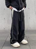 Contrast Colors Hip Hop Drawstring Baggy