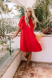 Style Lace-Up Dress For Spring / Summer 2024 Ins Simple Loose Dress For Women-Outfit