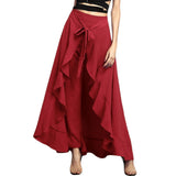 Palazzo Pants 2020 Causal Ruffle Irregular Plus Size Female Trouser Elegant High Waist Loose Solid Female Pants