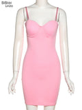 Sisterlinda Spring Party Vacation Birthday Trend Y2K Dress Women Sleeveless Backless Skinny Sexy Nightclub Clubwear Lady