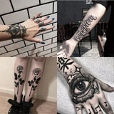 Darkness Eyes Rose Hands Leg Arm Temporary Tattoo Stickers For Men Women Fake Tattos Water Transfer Body Decal