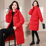 Winter Wear Down Cotton Clothes Female Medium Long Korean Version Cotton-Padded Clothes Fat Mm280 Catties Large Size Women's Wear Thick Cotton-Padded Jacket Coat Tide-Outfit