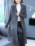Clothes Women Solid Color Single Breasted Long Sleeved Coat Knitted Cardigan Oversized Cardigan Thick Sweaters for