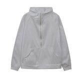 Autumn And Winter New Fashion Leisure Sports Semi-Zip Hooded Short Plus Velvet