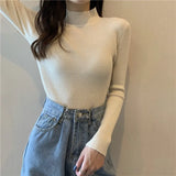 Winter Women Pullovers Sweater Turtleneck Knitted Sweater Women Tops Long Sleeve Short Slim Sweaters Girls Clothes
