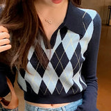 Fashion Sweater College Style Sweaters Bottoms Clothes Pull Femme 2021 Autumn Knitted Jumper Sweater V-neck Pullover