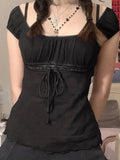 vintage lace trim scoop neck