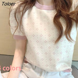 Women Print 4 Colors Cropped Retro Ulzzang Summer College Sweet Ladies Y2K Holiday Leisure Hot Sale Fashion Design