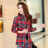 Women's Plaid Shirts 2021 Autumn New Ladies Casual Delicate Tops Youth College Style Lady Long Sleeve Blouse
