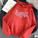 Bratz Letter print hoodie Autumn winter Sweatshirt unisex men and Women's Casual student Fashion Hooded Sweatshirt Long