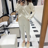 Sweater Two Piece Knitted Pants Sets Slim Tracksuit Christmas Spring Autumn Fashion Sweatshirts Sporting Suit