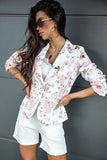 Print Elegant Turndown Collar Regular