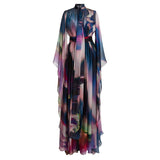 Spring Summer New Star Fashion Sleeves Phantom Print Dress Holiday Long