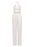 Fashion Women Satin Trousers Solid Pleated High Waist Trousers Female Spring 2022 Wide Leg Pants Ladies Party