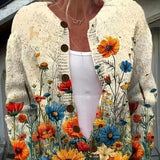 New 3D Printed Women's Cardigan Knitted Jacket Spring Autumn Shirt