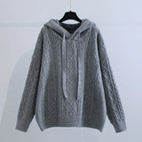 Twist Sweater Women's 2024 New Autumn And Winter Hat Sweater Loose To Wear Lazy Sweater Sweater-Outfit