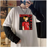 Sleeve Harajuku T-Shirt Women'S Stitching Long Sleeve T-Shirt Stripe Printing O-Neck Chic Tops 2022 Summer